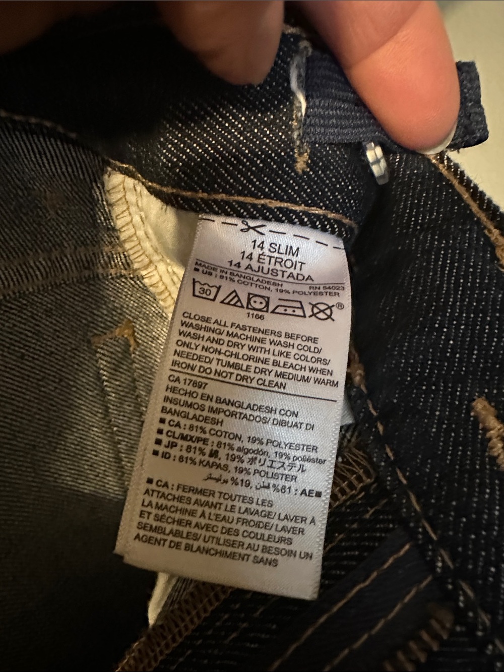 Old Navy Boy’s Dark Indigo Slim Straight Jeans - Picture 3 of 4